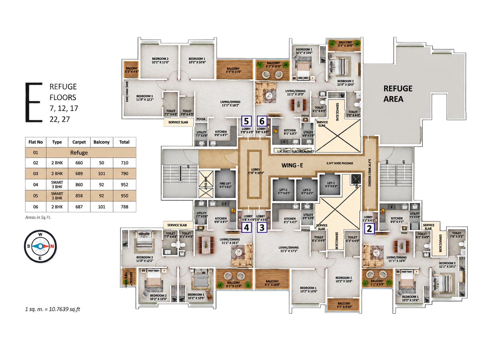 Refuge Floor 7, 12, 17, 22, 27